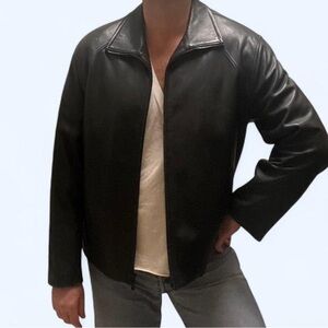 Calvin Klein Men's Black Leather Jacket
